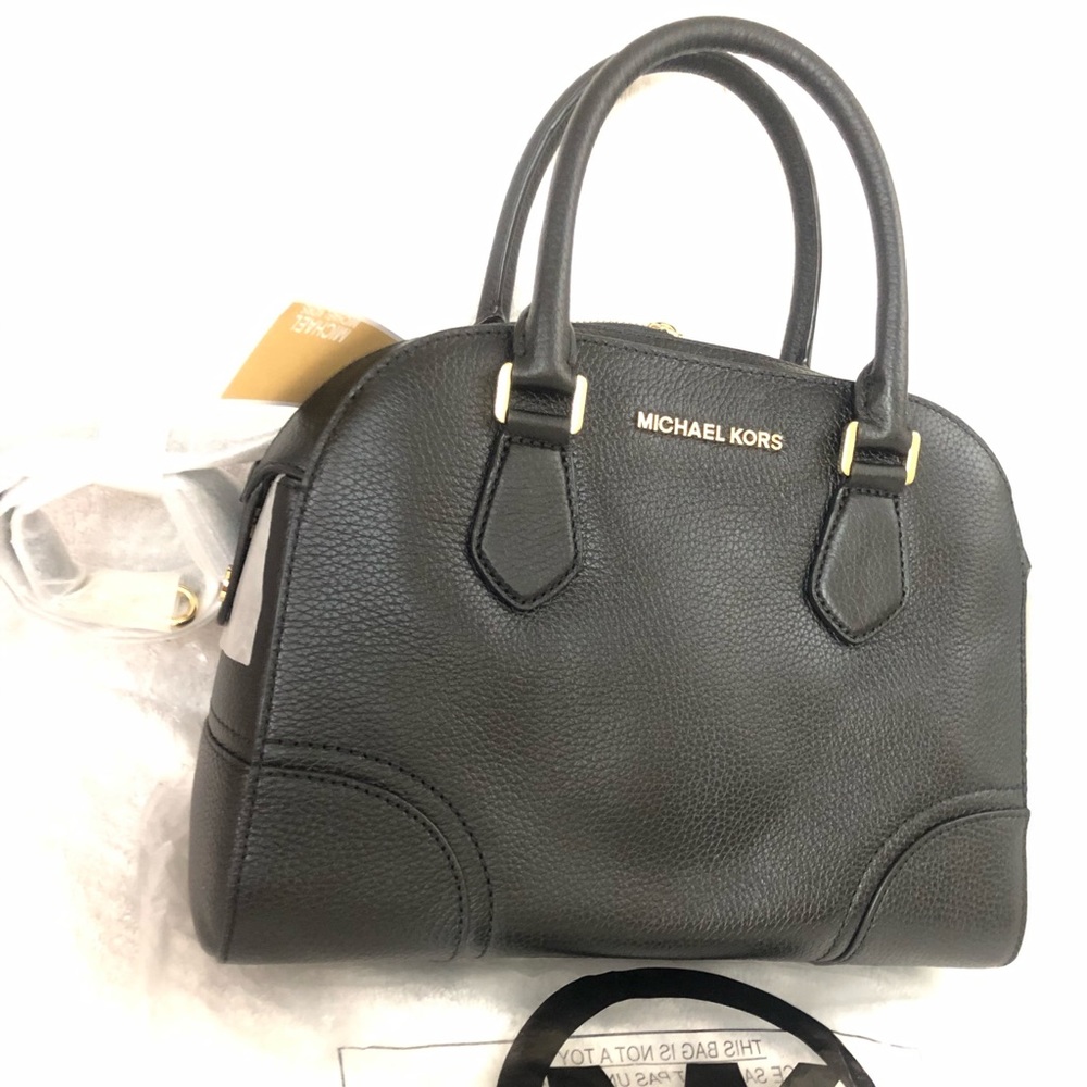 Michael Kors black leather Satchel shoulder tote Bag
